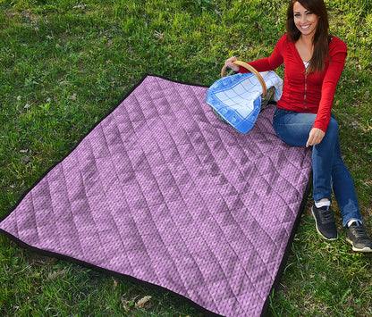 Violet Knitted Pattern Print Quilt