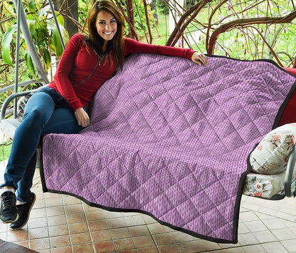 Violet Knitted Pattern Print Quilt