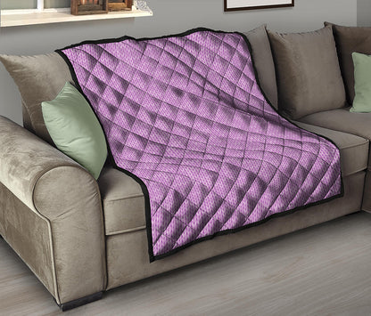 Violet Knitted Pattern Print Quilt