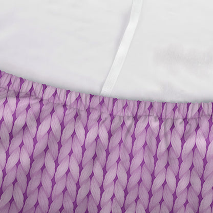 Violet Knitted Pattern Print Sofa Cover