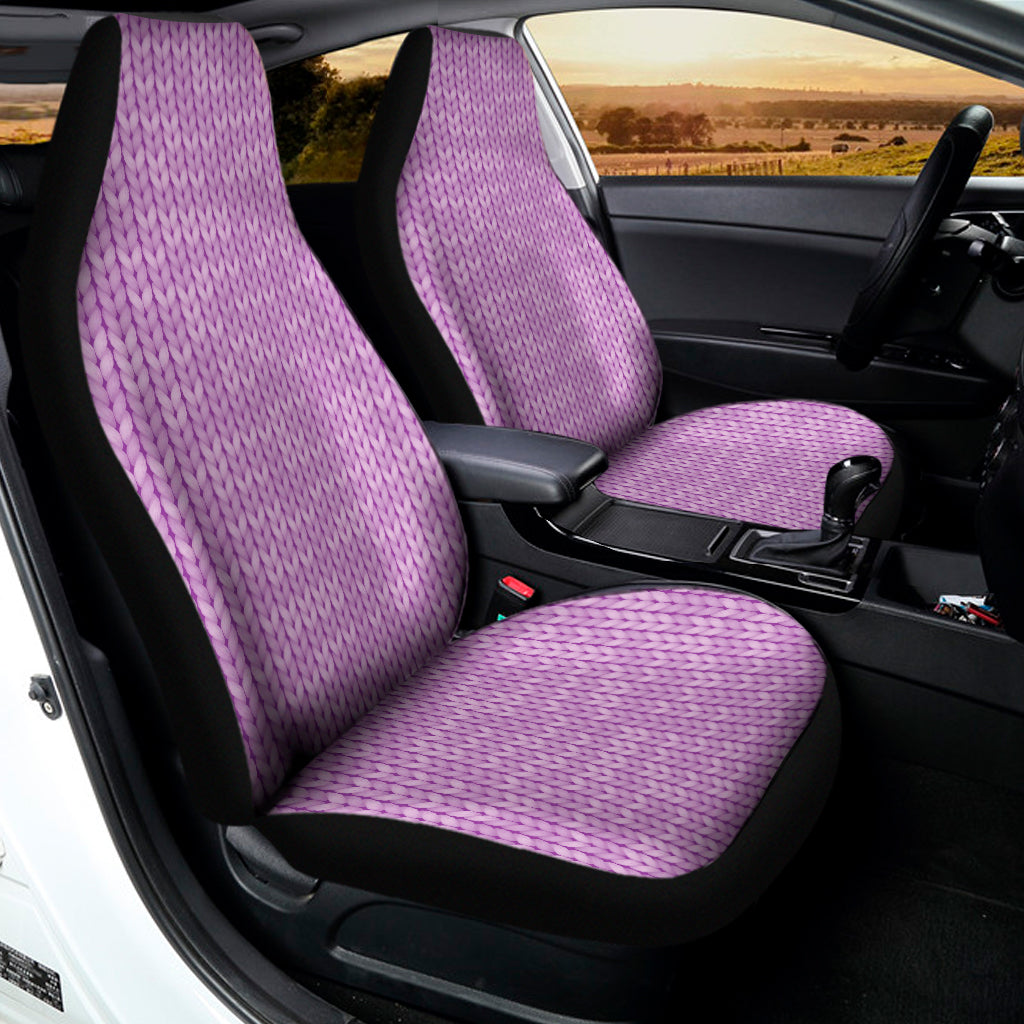 Violet Knitted Pattern Print Universal Fit Car Seat Covers