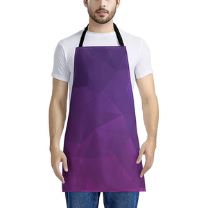 Violet Polygonal Geometric Print Apron