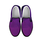 Violet Polygonal Geometric Print Black Slip On Shoes