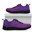 Violet Polygonal Geometric Print Black Running Shoes