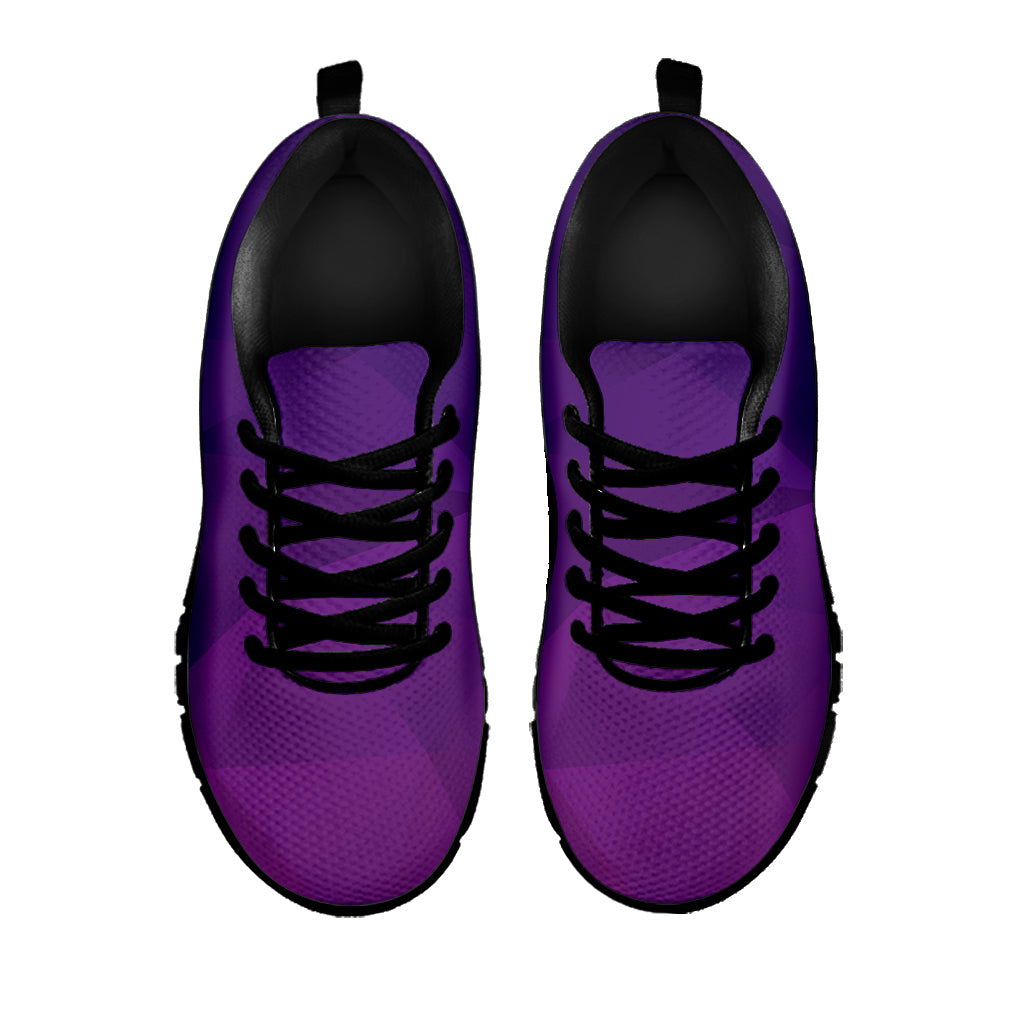 Violet Polygonal Geometric Print Black Sneakers