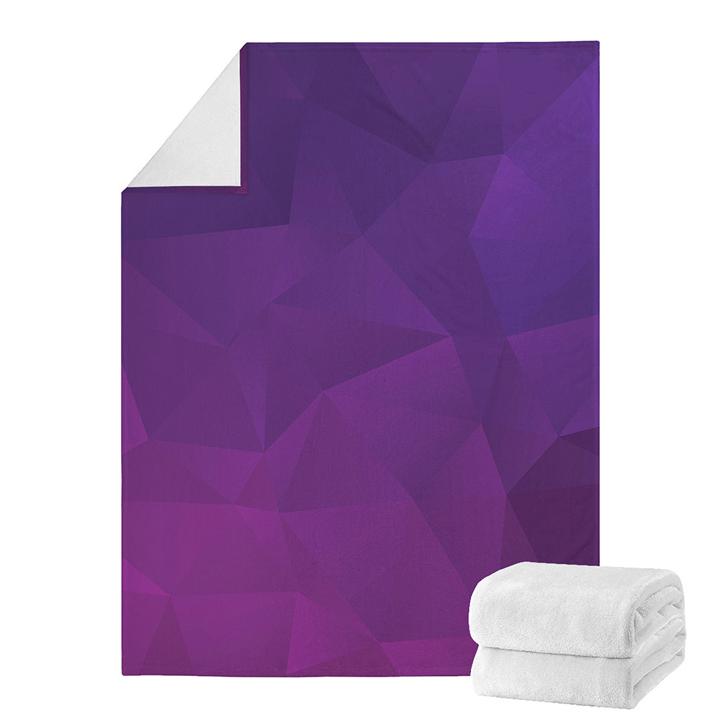 Violet Polygonal Geometric Print Blanket