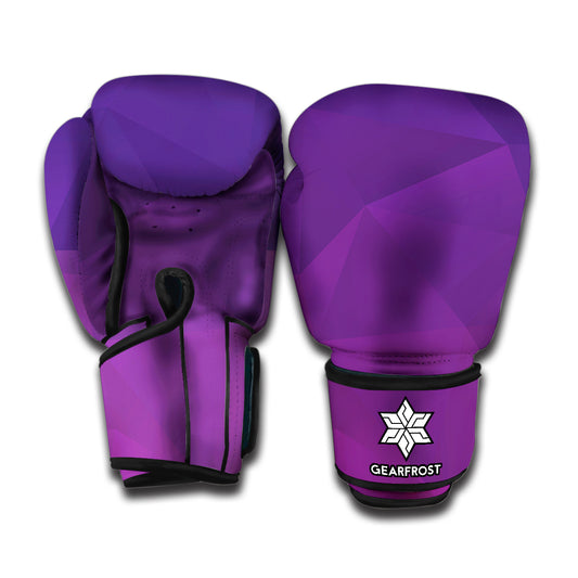 Violet Polygonal Geometric Print Boxing Gloves