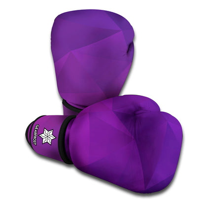 Violet Polygonal Geometric Print Boxing Gloves