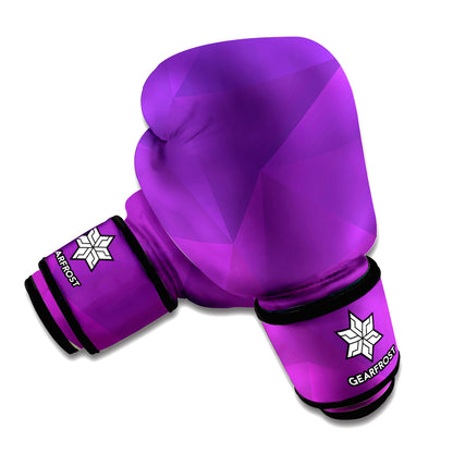 Violet Polygonal Geometric Print Boxing Gloves