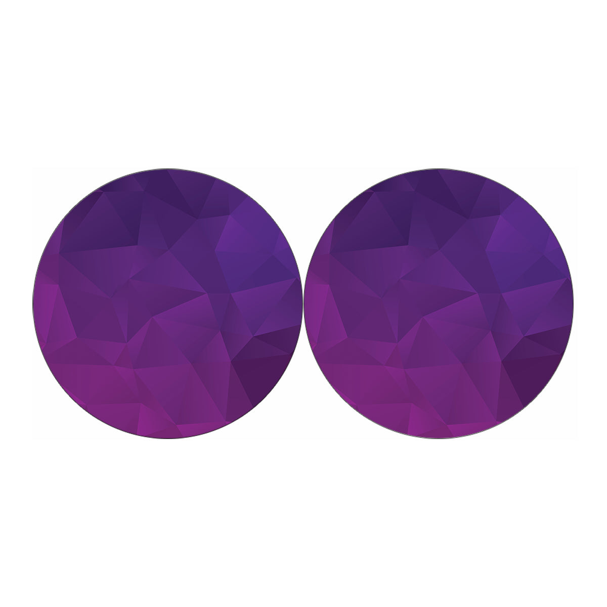 Violet Polygonal Geometric Print Car Coasters