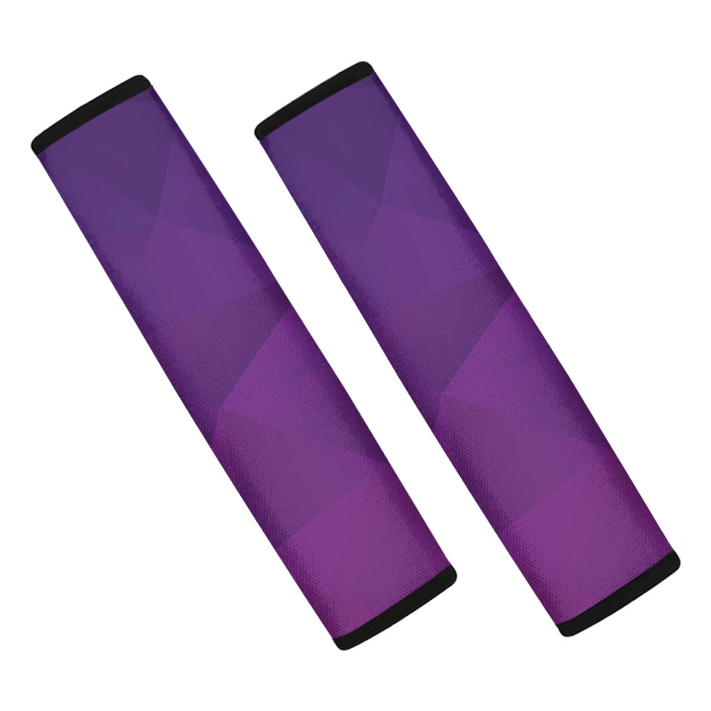 Violet Polygonal Geometric Print Car Seat Belt Covers