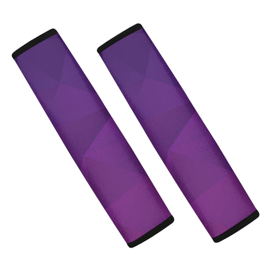 Violet Polygonal Geometric Print Car Seat Belt Covers