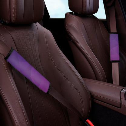 Violet Polygonal Geometric Print Car Seat Belt Covers