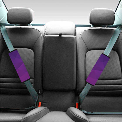 Violet Polygonal Geometric Print Car Seat Belt Covers