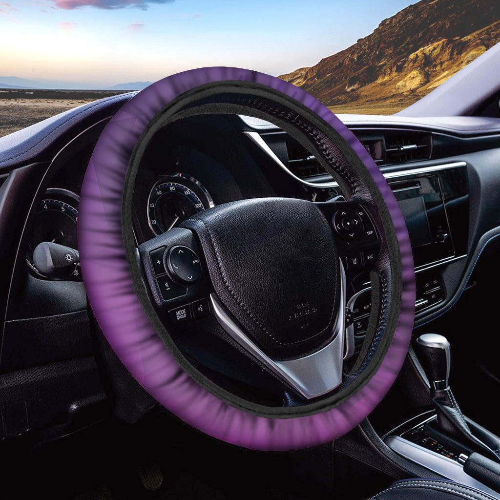Violet Polygonal Geometric Print Car Steering Wheel Cover