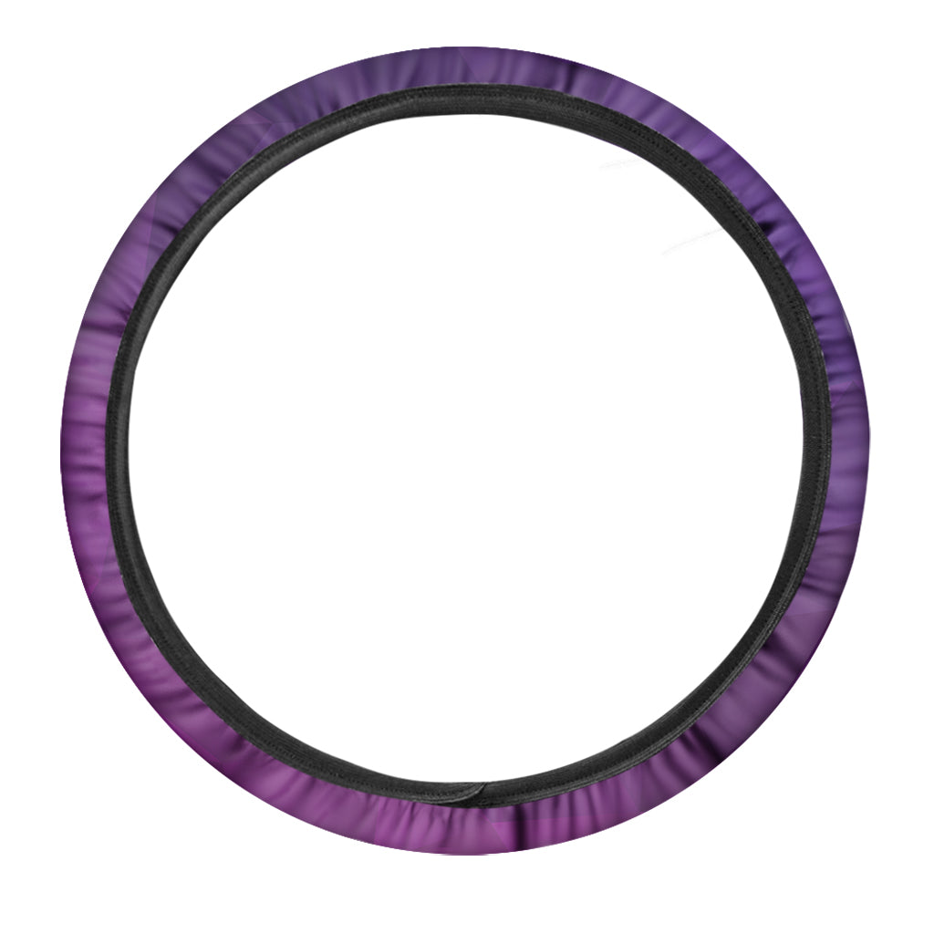 Violet Polygonal Geometric Print Car Steering Wheel Cover