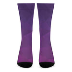 Violet Polygonal Geometric Print Crew Socks