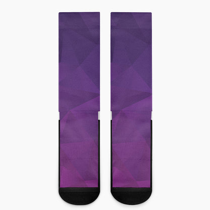 Violet Polygonal Geometric Print Crew Socks