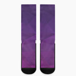 Violet Polygonal Geometric Print Crew Socks