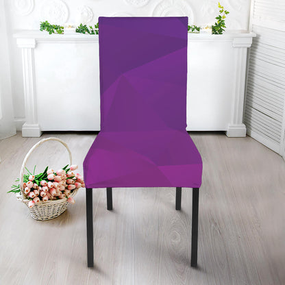 Violet Polygonal Geometric Print Dining Chair Slipcover