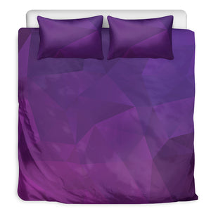 Violet Polygonal Geometric Print Duvet Cover Bedding Set