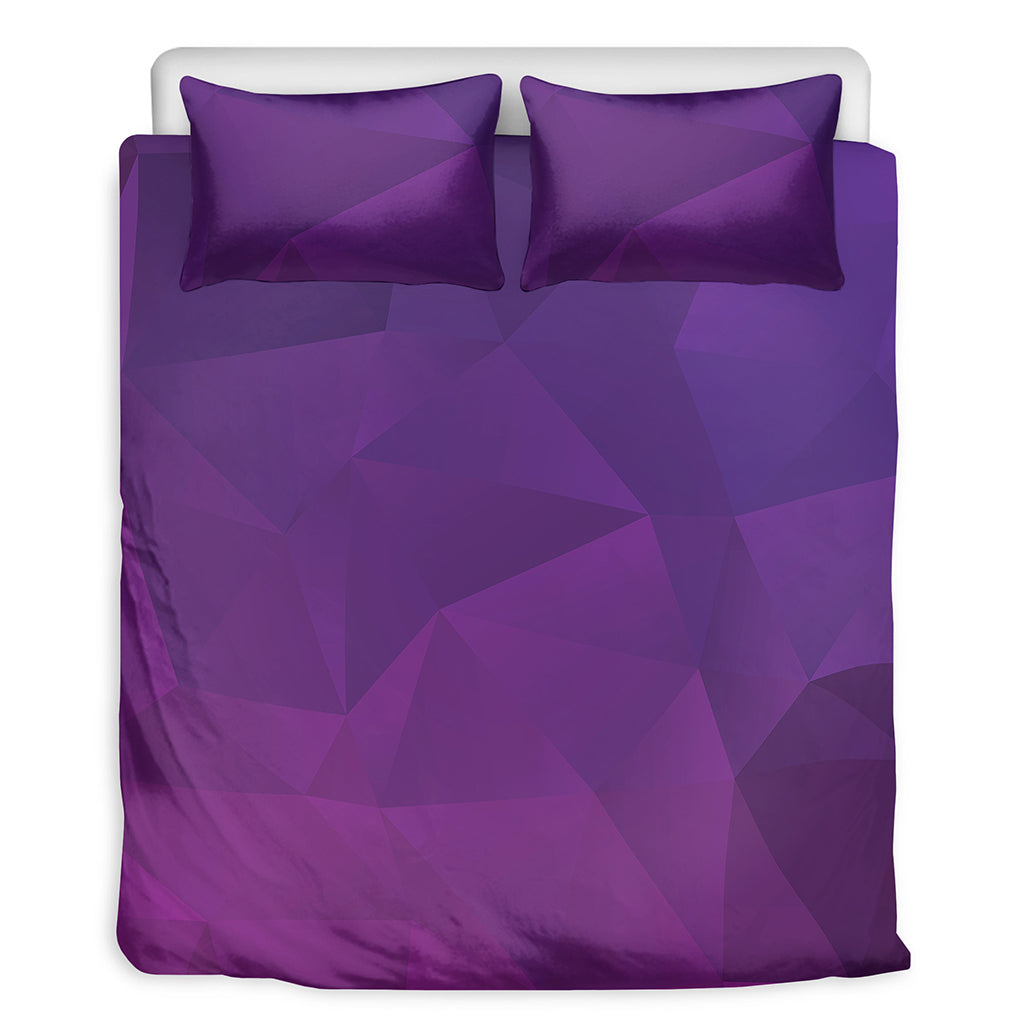 Violet Polygonal Geometric Print Duvet Cover Bedding Set