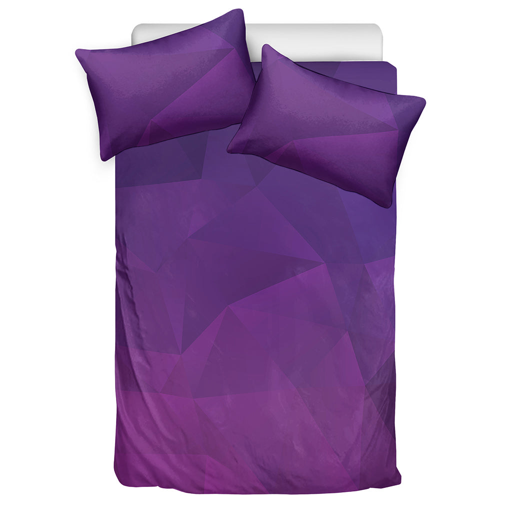 Violet Polygonal Geometric Print Duvet Cover Bedding Set