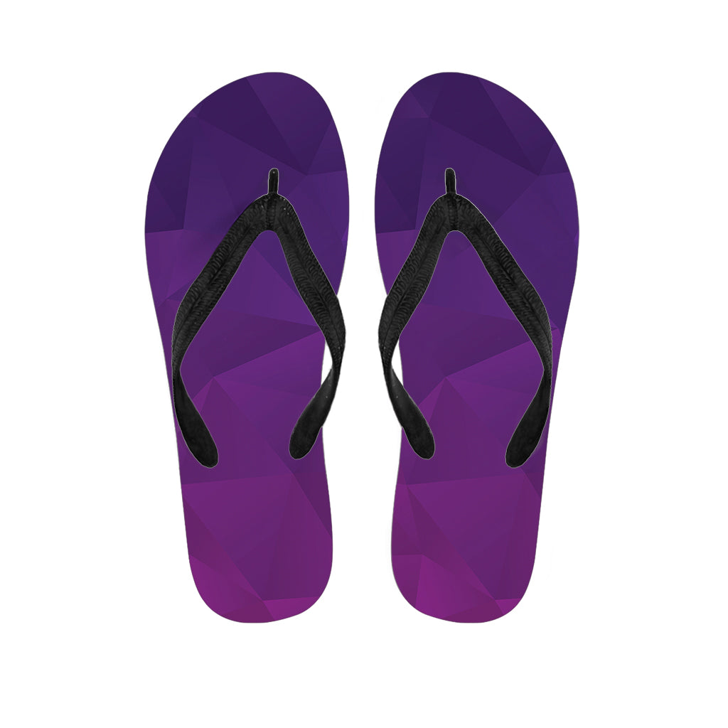 Violet Polygonal Geometric Print Flip Flops