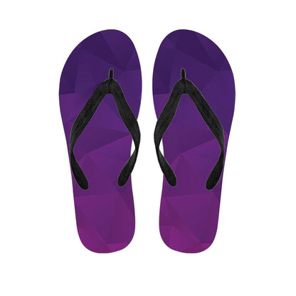 Violet Polygonal Geometric Print Flip Flops