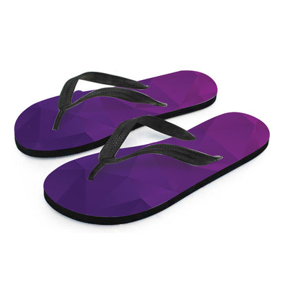 Violet Polygonal Geometric Print Flip Flops