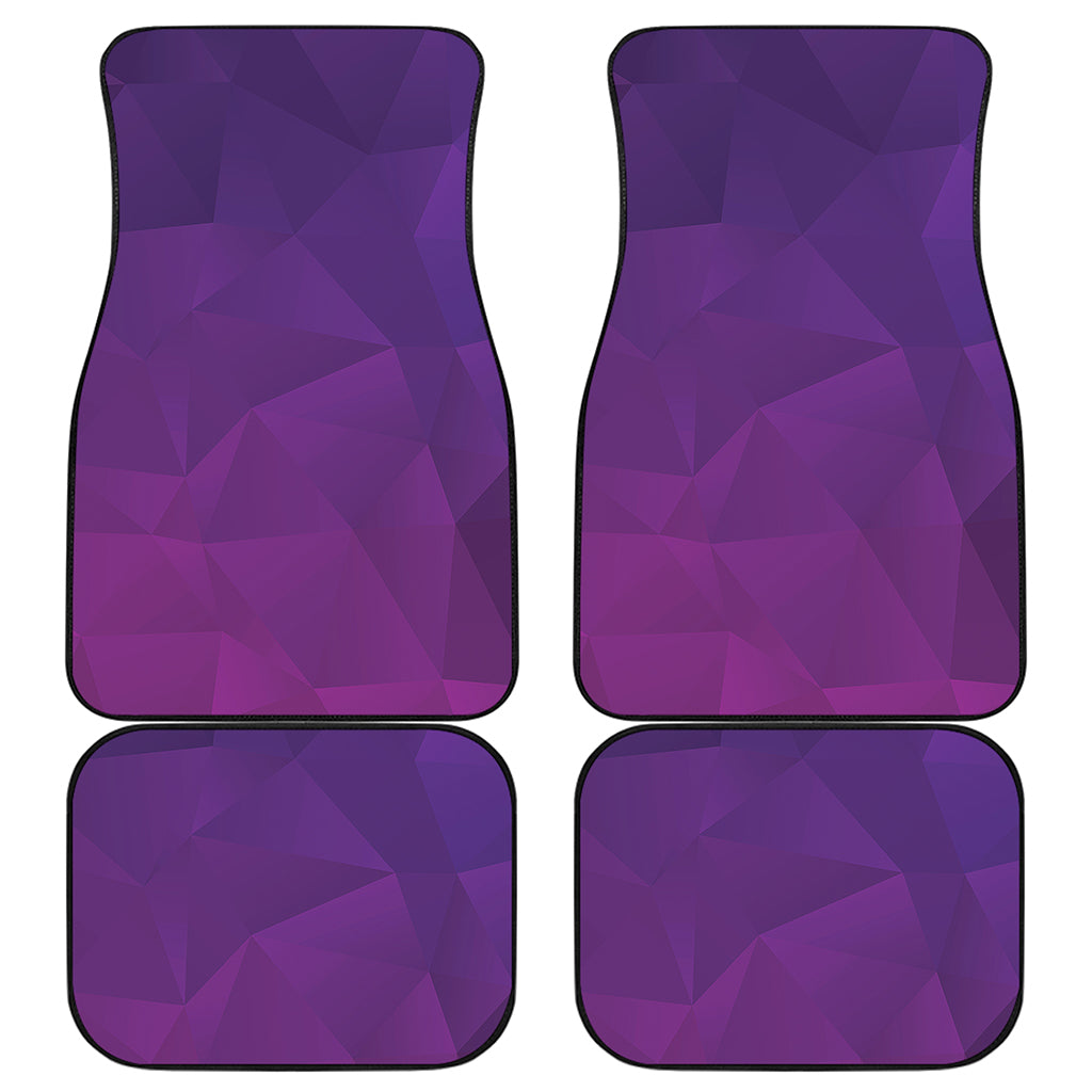 Violet Polygonal Geometric Print Front and Back Car Floor Mats