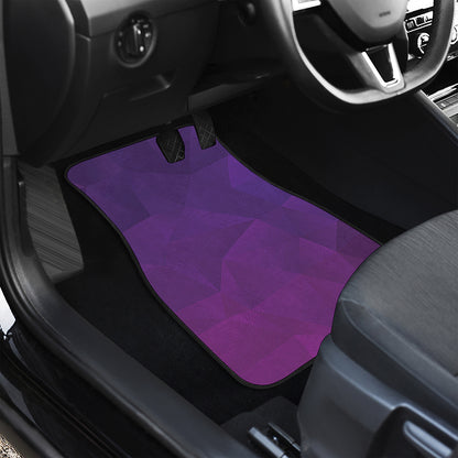 Violet Polygonal Geometric Print Front and Back Car Floor Mats