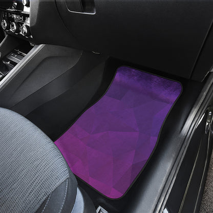 Violet Polygonal Geometric Print Front and Back Car Floor Mats