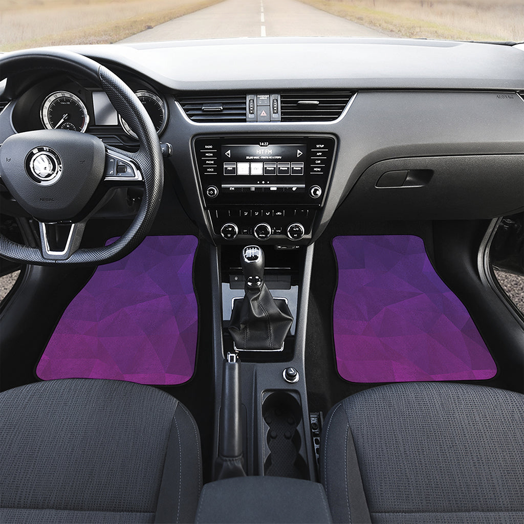 Violet Polygonal Geometric Print Front Car Floor Mats