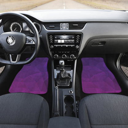 Violet Polygonal Geometric Print Front Car Floor Mats