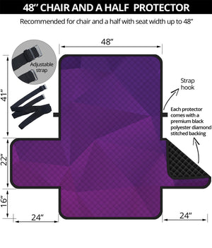 Violet Polygonal Geometric Print Half Sofa Protector