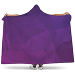 Violet Polygonal Geometric Print Hooded Blanket