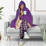 Violet Polygonal Geometric Print Hooded Blanket