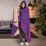 Violet Polygonal Geometric Print Hooded Blanket