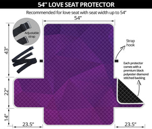 Violet Polygonal Geometric Print Loveseat Protector