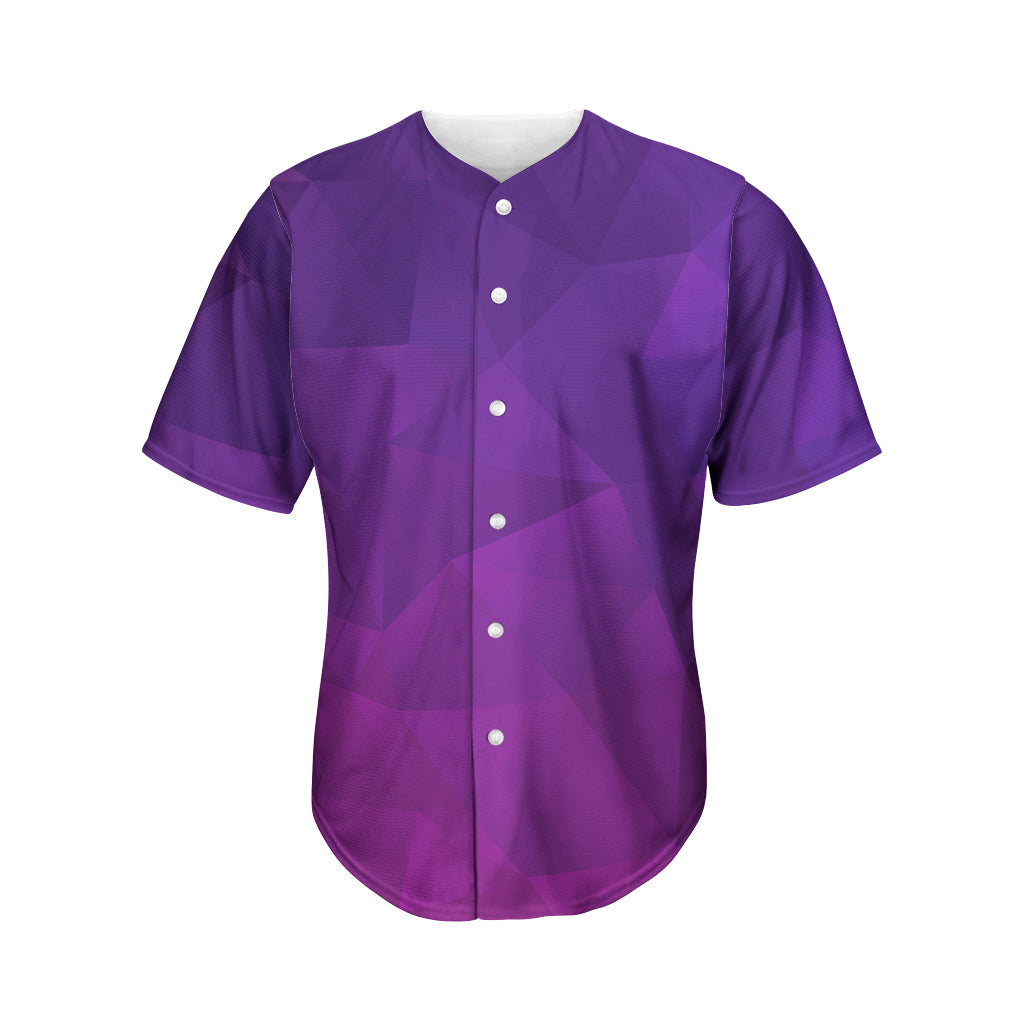Violet Polygonal Geometric Print Men's Baseball Jersey