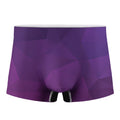 Violet Polygonal Geometric Print Men's Boxer Briefs
