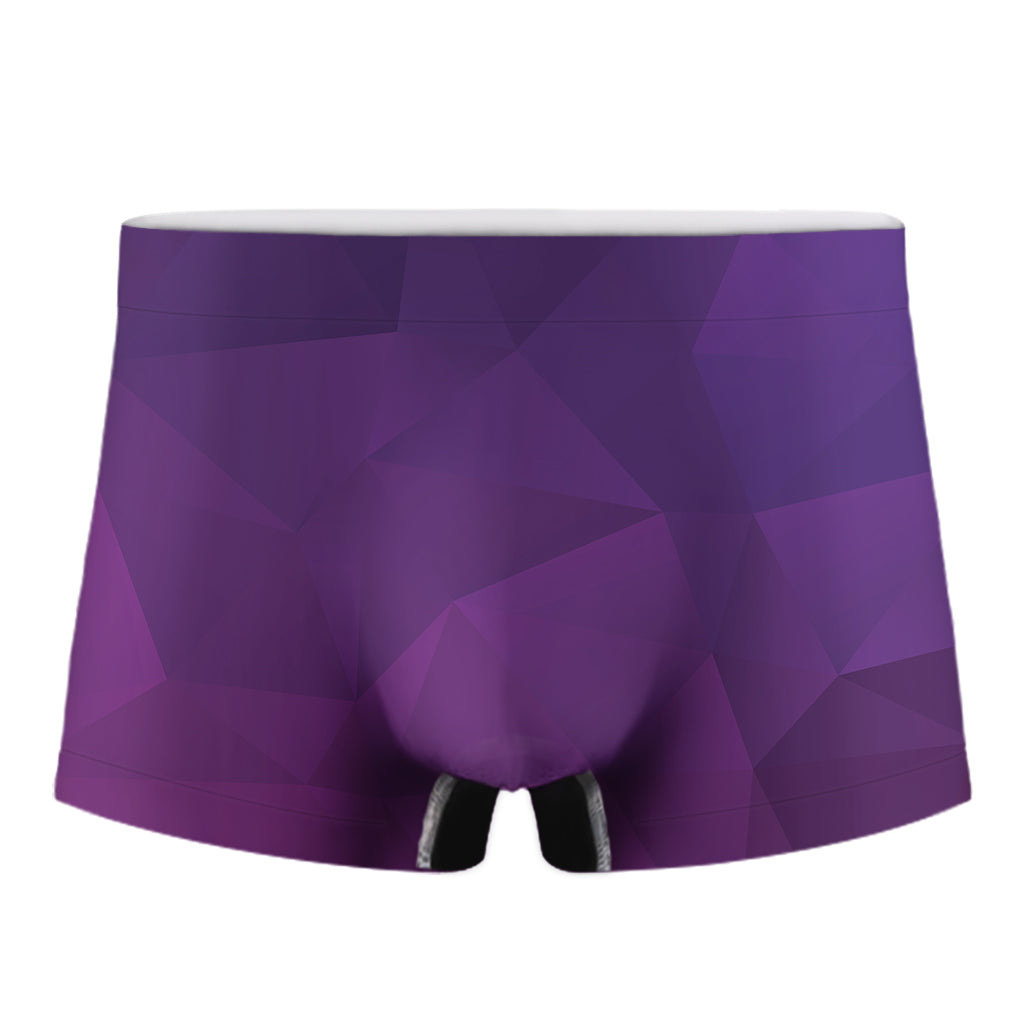 Violet Polygonal Geometric Print Men's Boxer Briefs