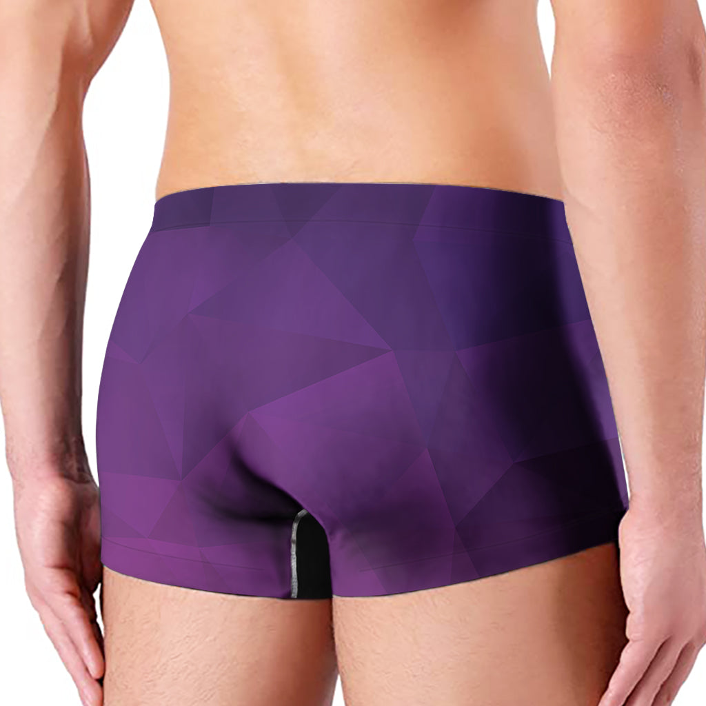 Violet Polygonal Geometric Print Men's Boxer Briefs