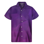 Violet Polygonal Geometric Print Men's Short Sleeve Shirt