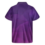 Violet Polygonal Geometric Print Men's Short Sleeve Shirt