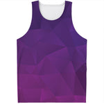 Violet Polygonal Geometric Print Men's Tank Top
