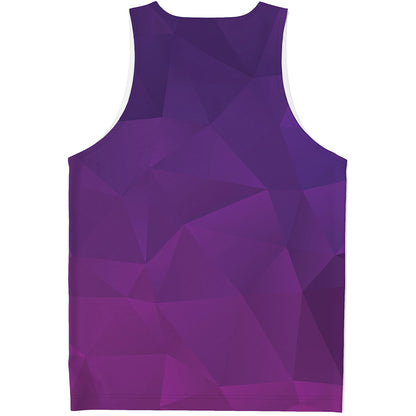 Violet Polygonal Geometric Print Men's Tank Top