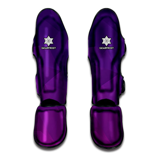 Violet Polygonal Geometric Print Muay Thai Shin Guard