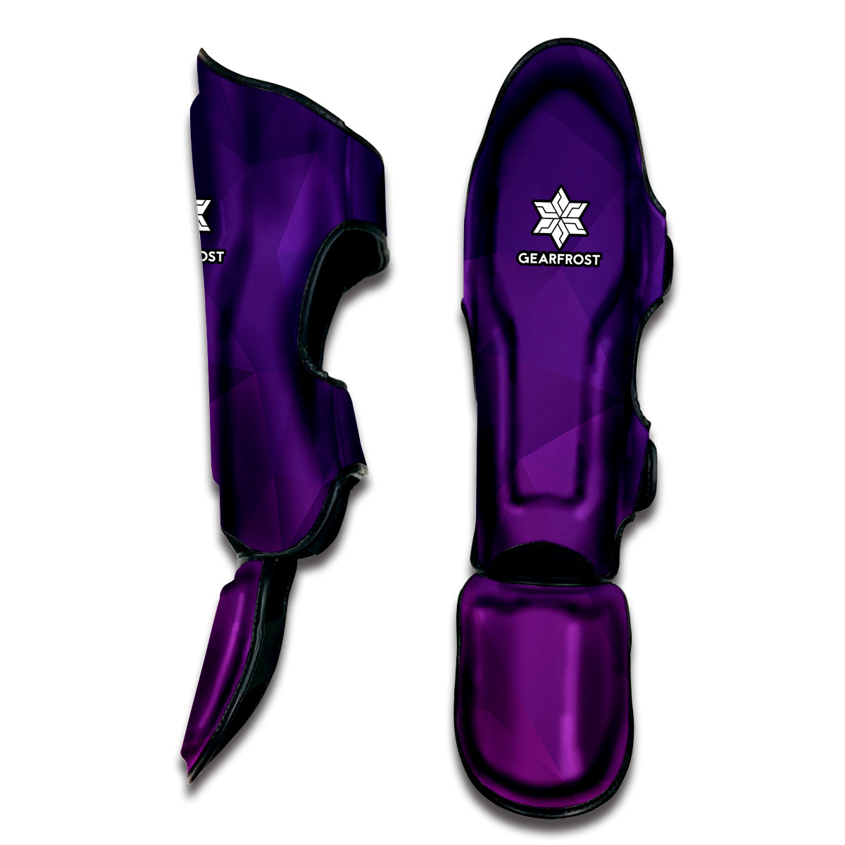 Violet Polygonal Geometric Print Muay Thai Shin Guard